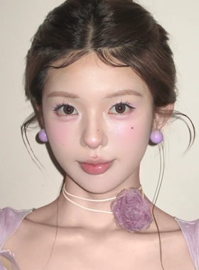 紫色花朵项链绑带锁骨chok