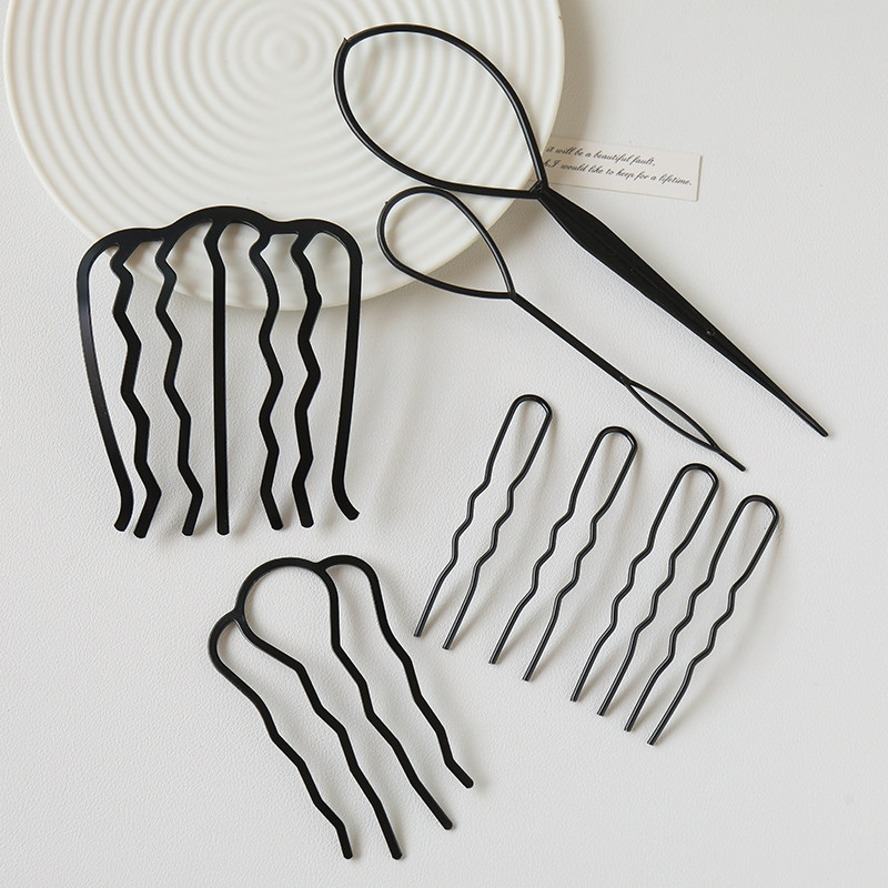 倒插梳发夹丸子头抓夹女2025新款盘发神器女生盘发器黑色发插发饰,淘宝优惠券,粉丝福利购,淘宝优惠卷