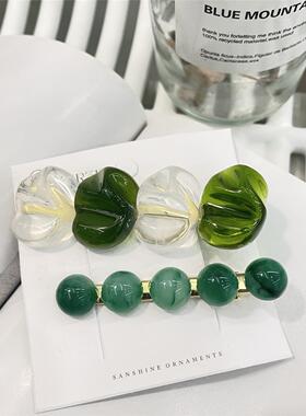 翡翠浮光少女琥珀碎发夹