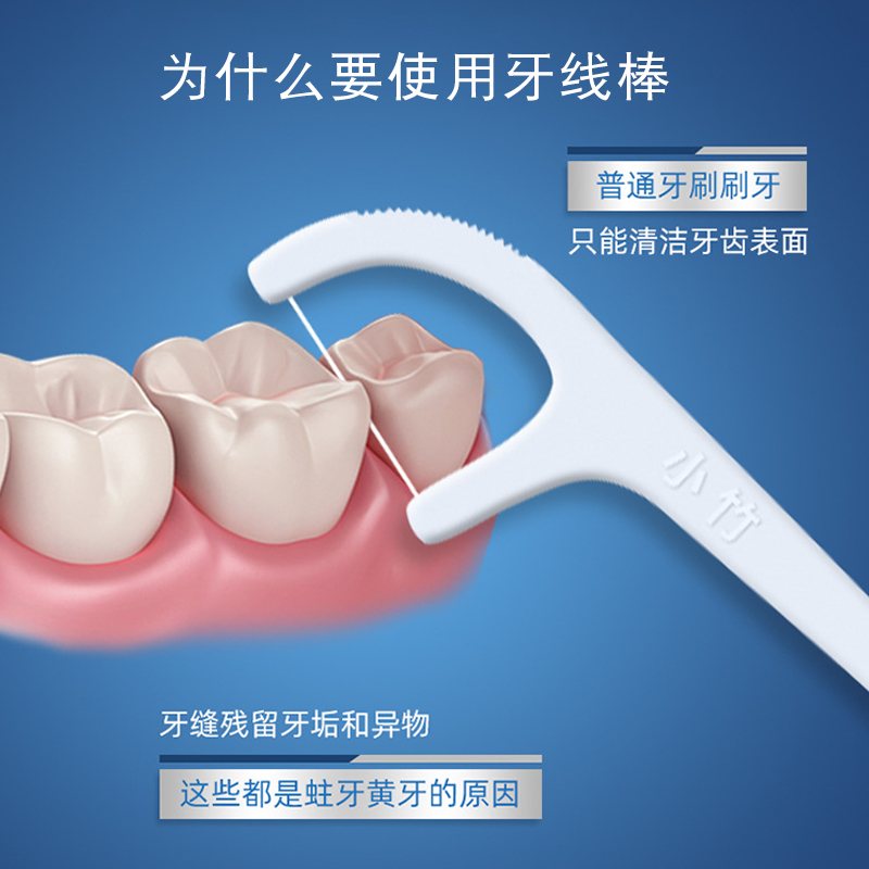 100支盒装牙线超细牙线棒家用牙签线一次性便携