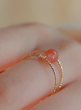 暗香盈袖开口可调节南红玛瑙戒指高级感戒指女小众食指手饰2022新