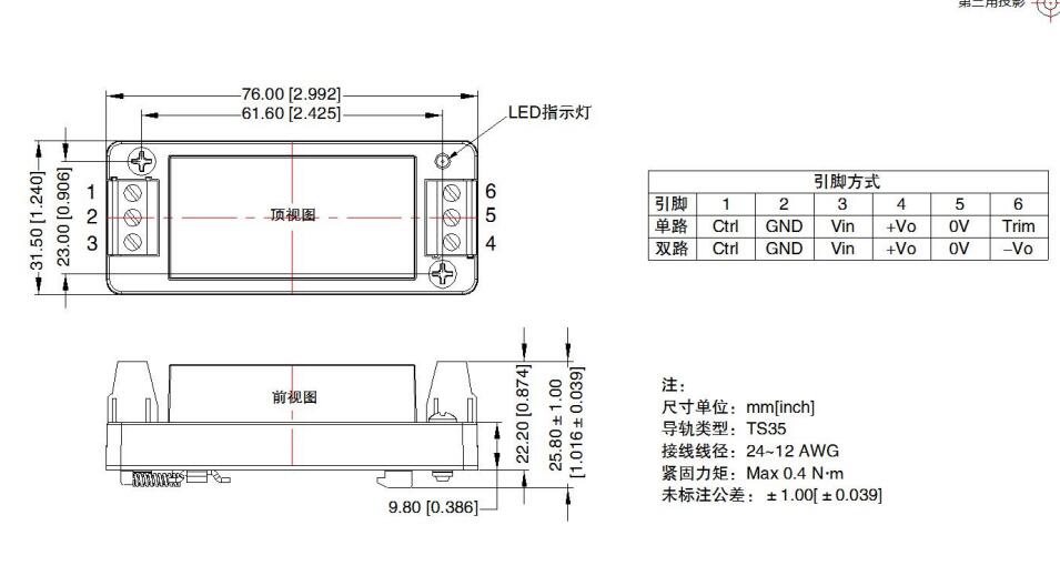 URB2424LD-30WR3A4S金升阳电源模块DC/DC 24V转24V导轨式封装原装-图1