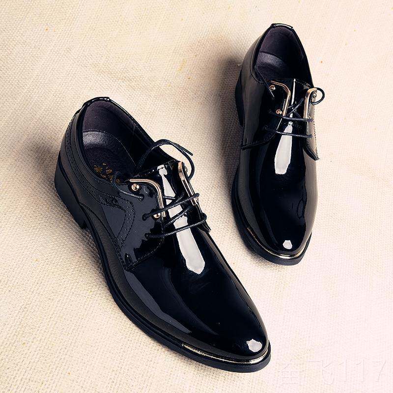 正品春男英士皮鞋男韩版商务尖头亮皮鞋伦休季闲鞋新郎婚鞋结子男 - 图0