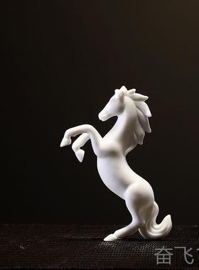 正品设创意陶瓷白马摆件立马有钱招财风微水景配件观生肖马到成功