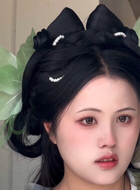 原创 绿鸢尾蝶 真丝烫花蝴蝶流苏发夹簪花古风发饰汉服配饰仙气