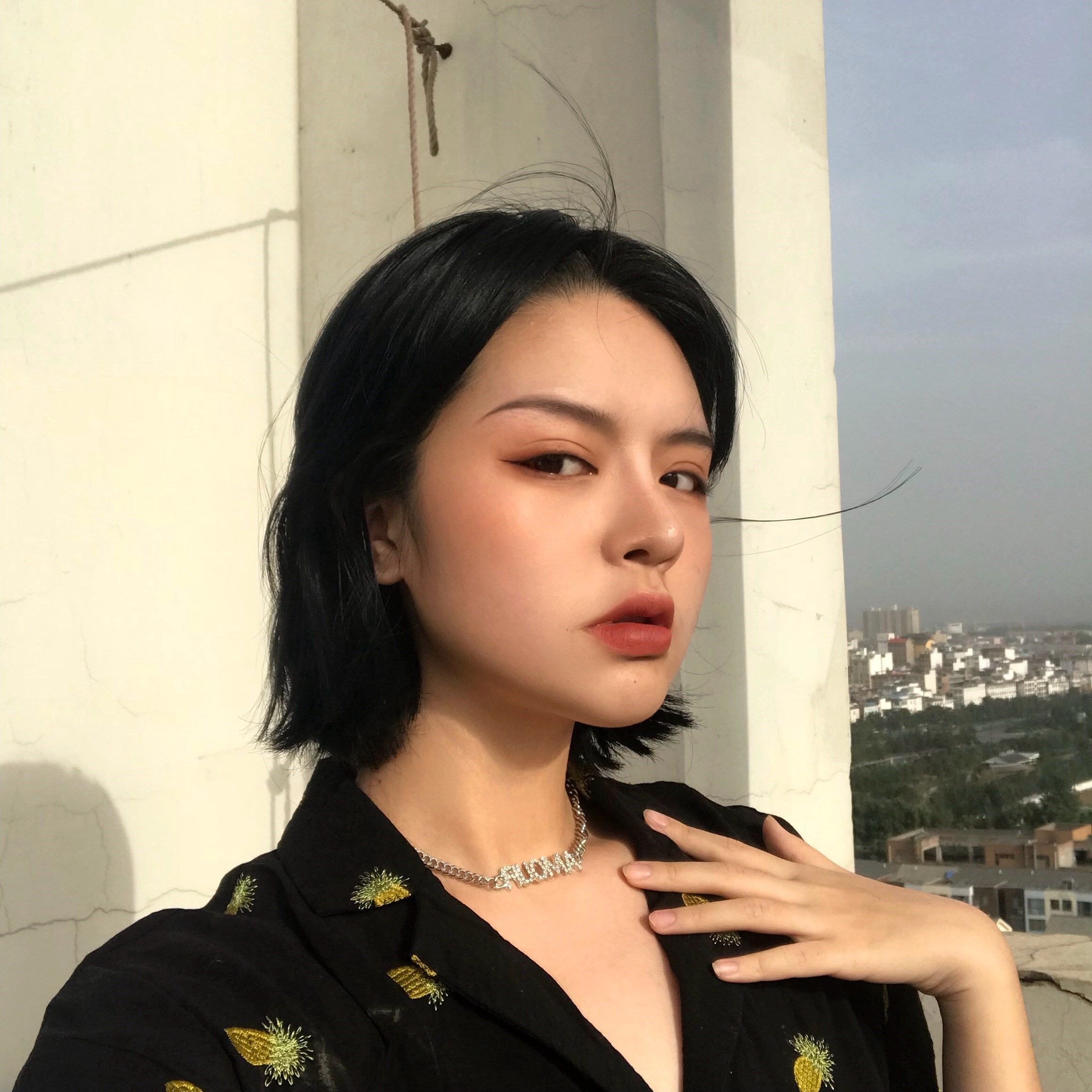 兽志韩国个性街头风性感水钻锁骨链 紫尚轩项链