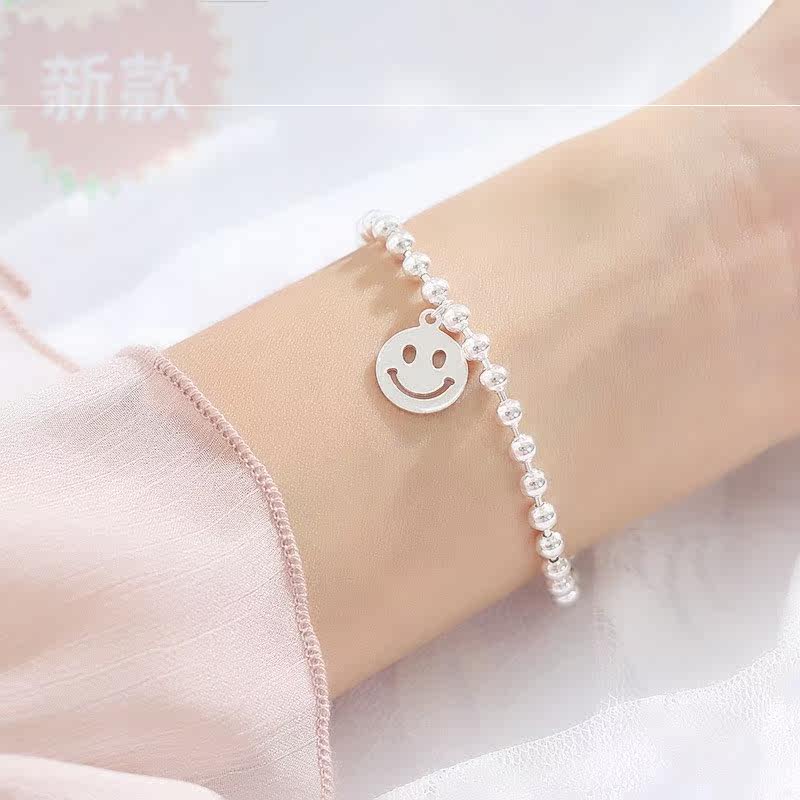 新款s925纯银emoji简约表情女手链 紫尚轩手链
