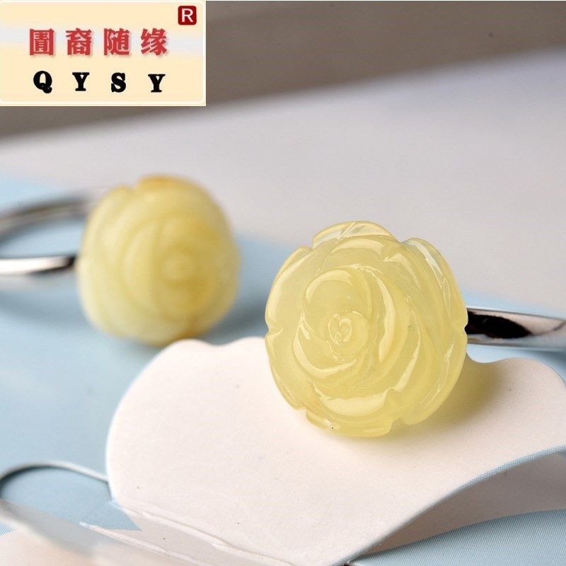 灵菲蜜蜡小花朵女精致正品老蜜戒指 紫尚轩戒指/指环