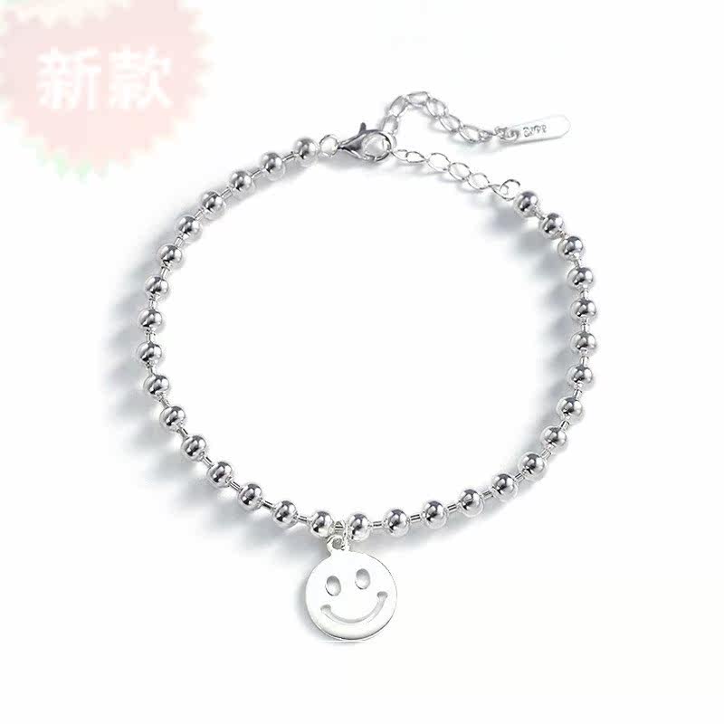 新款s925纯银emoji简约表情女手链 紫尚轩手链