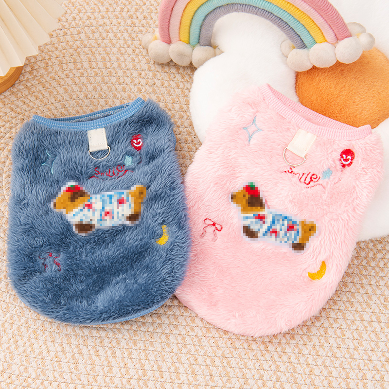 狗狗衣服秋冬腊肠狗卡通背心保暖幼犬比熊泰迪雪纳瑞加绒加厚马甲 - 图1