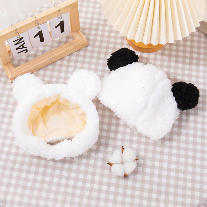 猫咪帽子可爱熊猫头套小猫小狗狗金渐层德文冬季搞怪变身拍照头饰