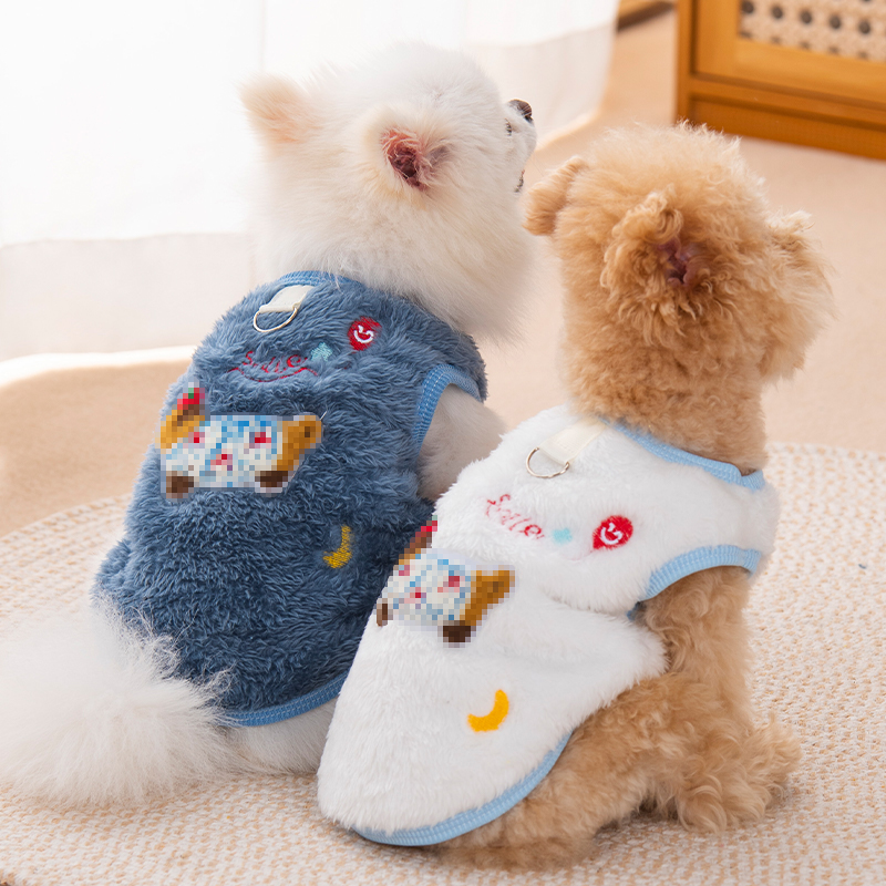 狗狗衣服秋冬腊肠狗卡通背心保暖幼犬比熊泰迪雪纳瑞加绒加厚马甲 - 图2