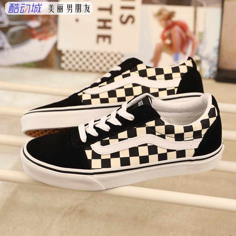 VANS 范斯Ward经典百搭黑白棋盘格女款休闲帆布鞋板鞋VN0A3IUN5GX - 图0