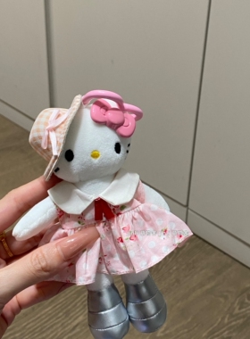连衣裙长腿kt钥匙扣可爱凯蒂kitty挂饰包包挂件公仔玩偶毛绒礼物