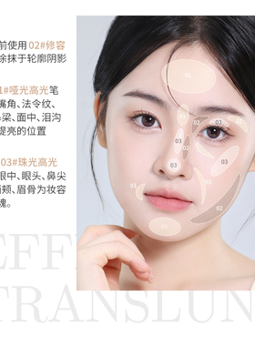 立体骨相美！高光修容棒哑光提亮鼻影侧影阴影一体盘珠光白卧蚕笔