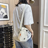 2026 super popular crossbody mobile phone bag women's double layer walking bag high-end summer lightweight canvas bag water cup bag