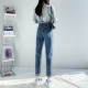 Jeans harem ແອວ elastic ຂອງແມ່ຍິງແອວສູງ