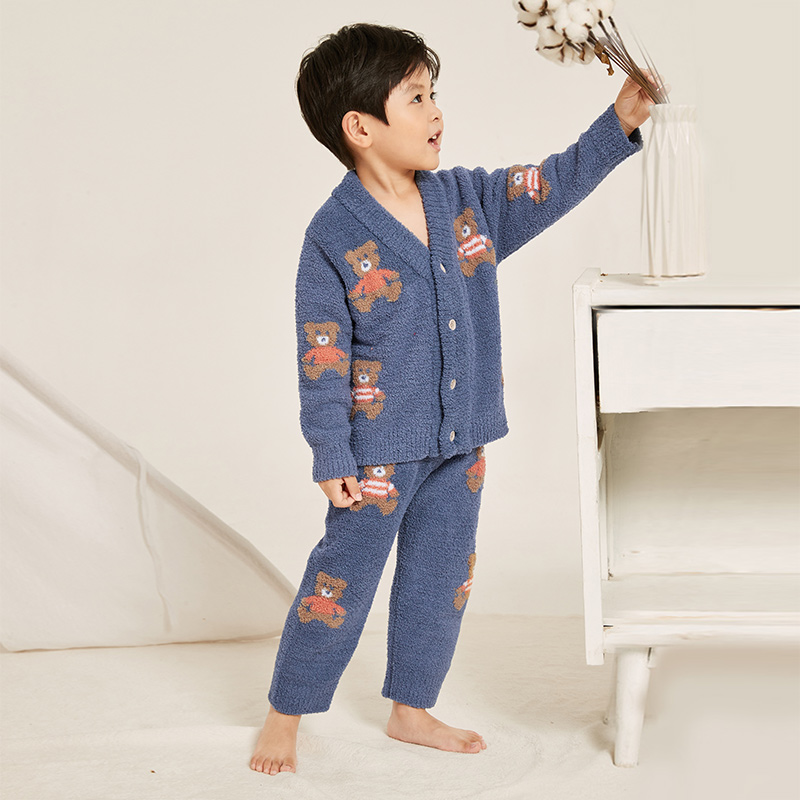 儿童睡衣软绵绵家居服男童套装秋冬2025秋季新款中小童冬款居家服 - 图2