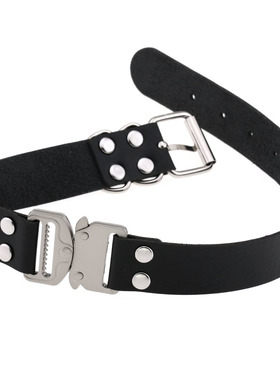 皮质朋克项圈插口设计感