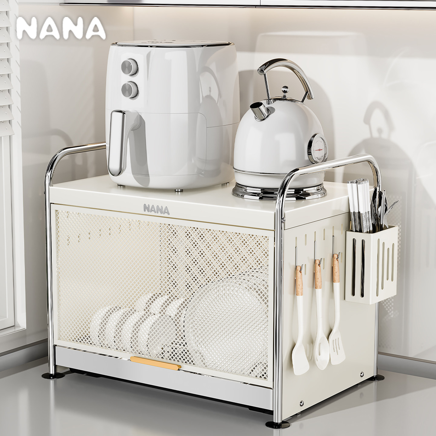 纳纳厨房碗柜碗碟收纳架不锈钢全密封碗盘沥水架家用放碗筷置物架,淘宝优惠券,粉丝福利购,淘宝优惠卷