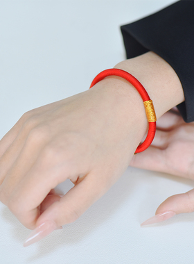 中国泰山五行磁吸手绳 马年本命年手链 金木水火土手工编绳红绳