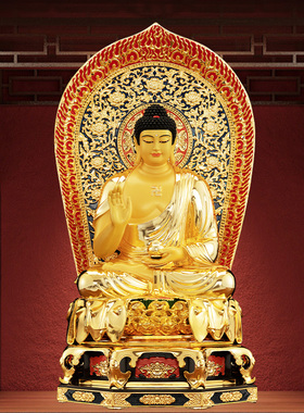 信扬纯铜药师七佛中式桌面摆件