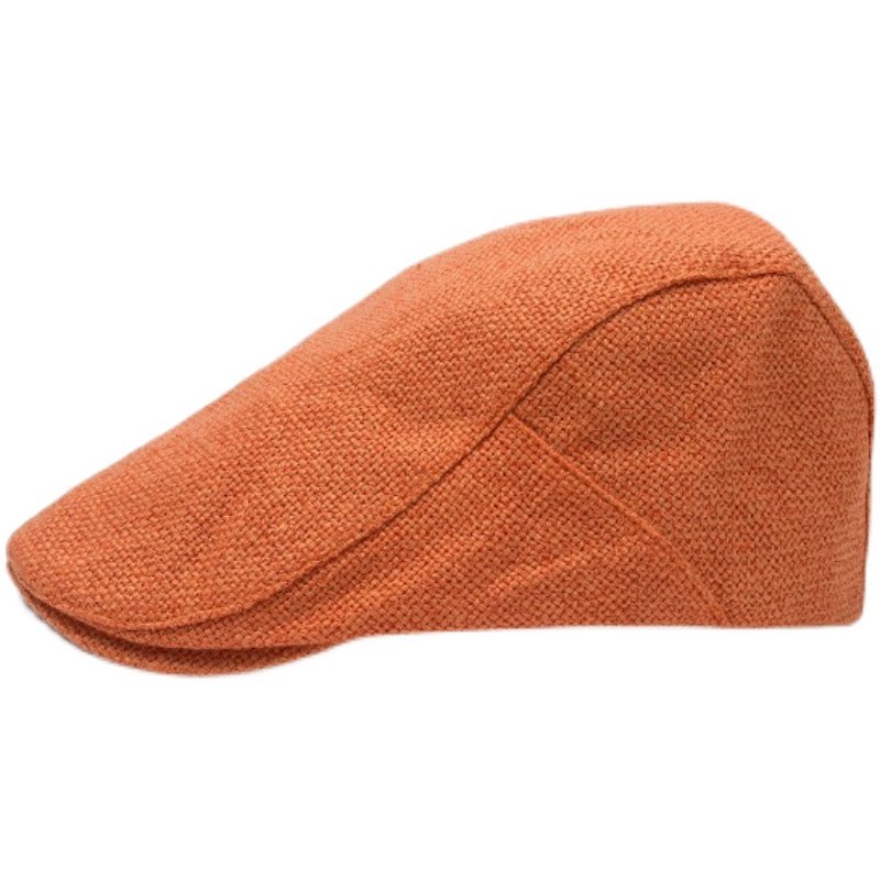 新款春夏季秋冬男女鸭舌贝雷帽英伦户外亚麻休闲情侣桔色潮鸭舌帽,淘宝优惠券,粉丝福利购,淘宝优惠卷