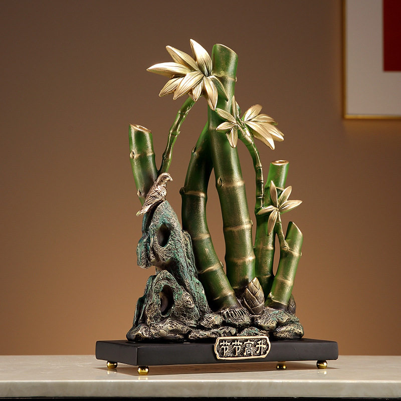 新品竹子摆件创意装饰品树脂酒柜玄关工艺品乔迁升学礼物礼品送礼