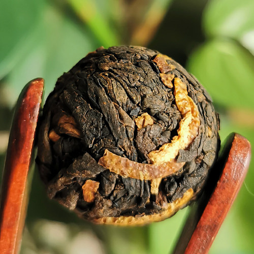 天波霖陈皮熟普洱茶龙珠茶坨桔普小沱茶新会柑普熟茶云南袋装360g - 图1