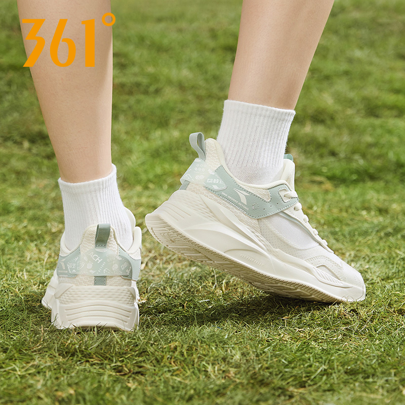 云舒361女鞋运动鞋女2025春季新款网面透气跑步鞋轻便休闲跑鞋子