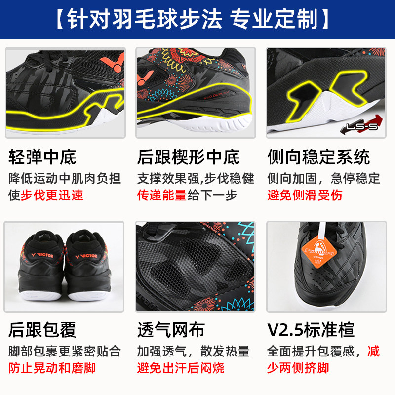 victor胜利羽毛球鞋男女款小白鞋 victor威克多宁动羽毛球鞋