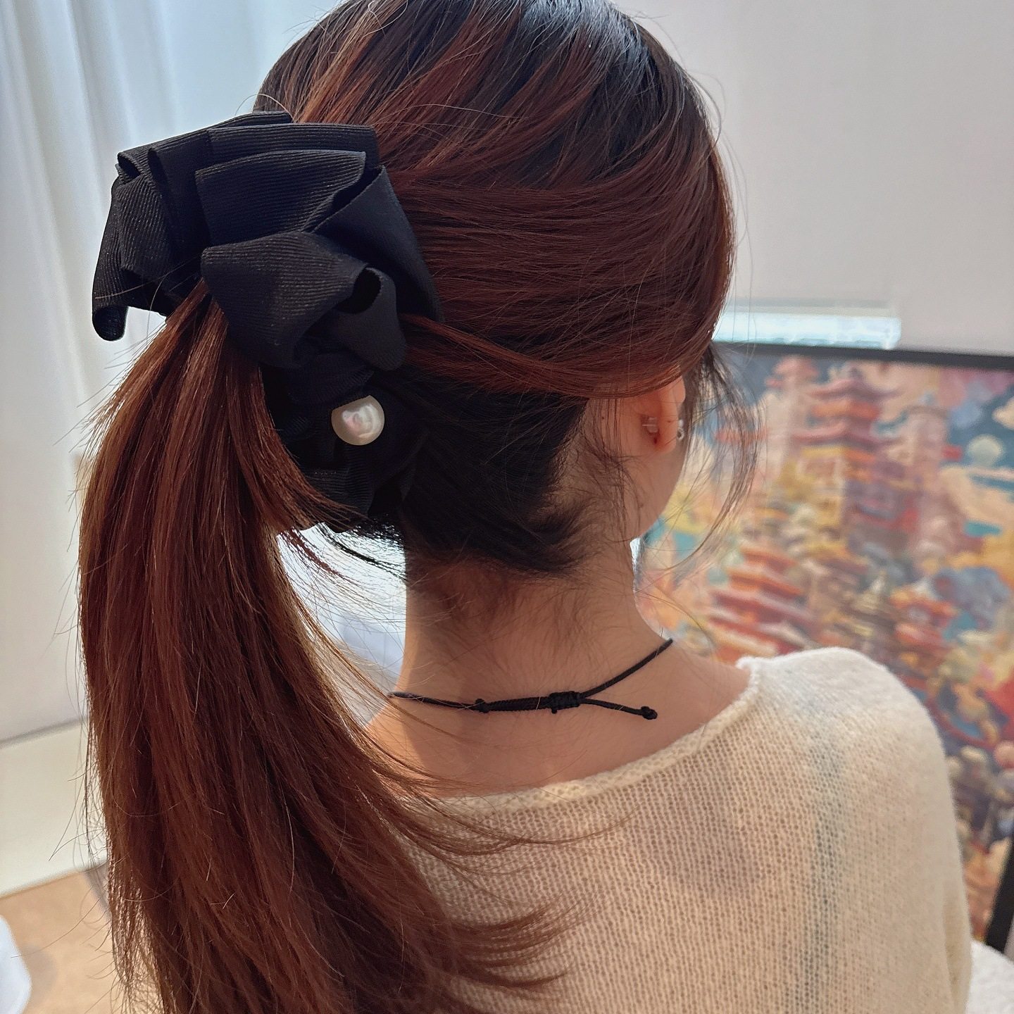 韩国黑色蝴蝶结竖夹马尾夹时尚小香风复古高级香蕉夹发卡发夹头饰,淘宝优惠券,粉丝福利购,淘宝优惠卷