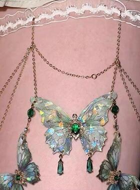 Vintage green butterfly leg chain sexy accessory for women