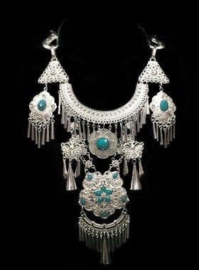 Pendant Miao ethnic necklace accessory for performances项链