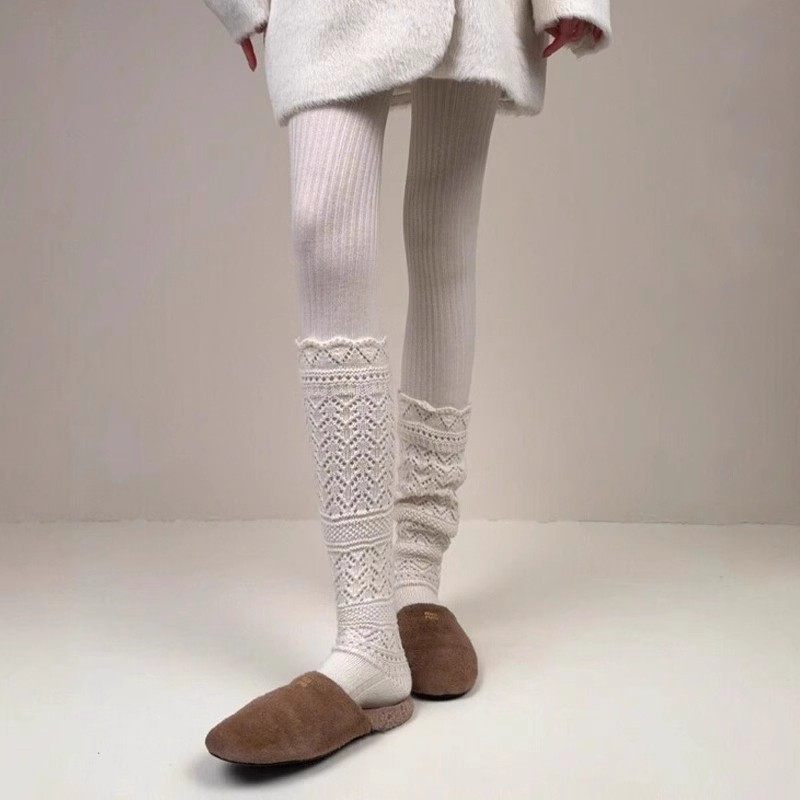 复古针织小腿堆堆袜子女秋冬加厚配鲨鱼裤袜冬季羊毛感miu长筒袜,淘宝优惠券,粉丝福利购,淘宝优惠卷