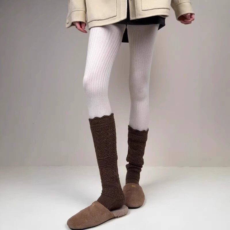 复古针织小腿堆堆袜子女秋冬加厚配鲨鱼裤袜冬季羊毛感miu长筒袜,淘宝优惠券,粉丝福利购,淘宝优惠卷