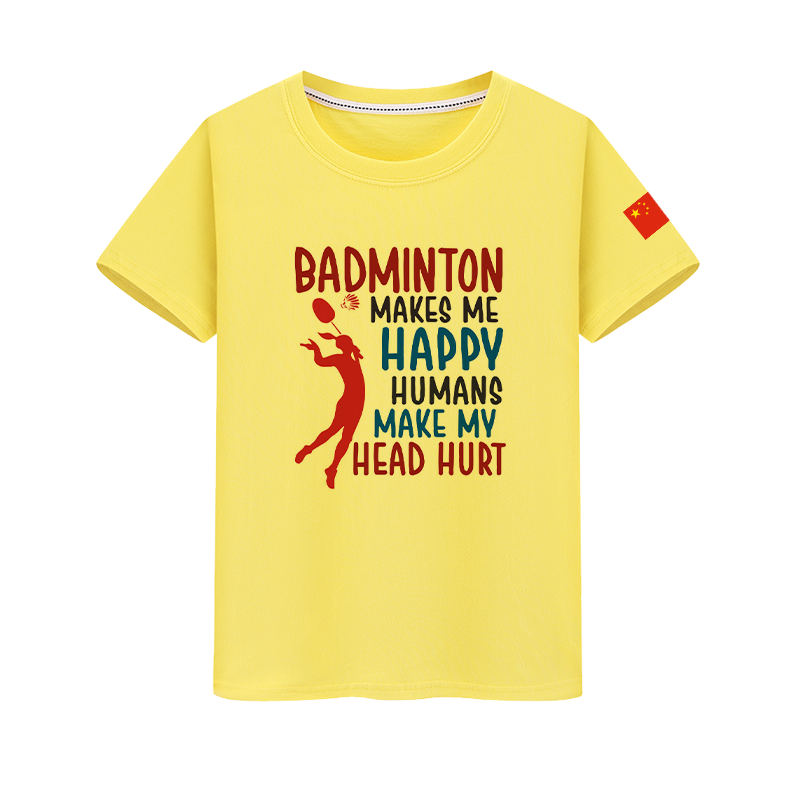羽毛球运动短袖文化衫定制比赛服 澳伊恋T恤