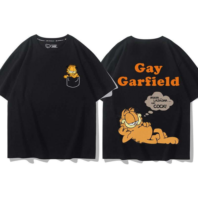 加菲猫卡通动漫周边联名款T恤夏季纯棉短袖男女宽松百搭休闲半袖,淘宝优惠券,粉丝福利购,淘宝优惠卷