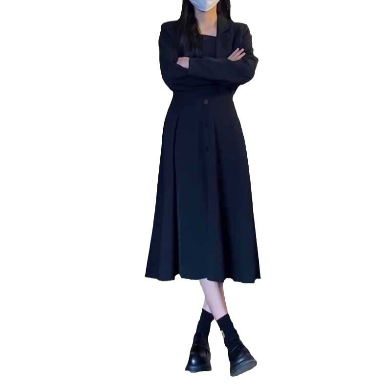 高级感大码微胖穿搭秋季西装外套黑裙子显瘦遮肉吊带连衣裙套装春,淘宝优惠券,粉丝福利购,淘宝优惠卷