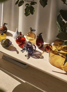 工艺摆件手工玻璃鸟芬兰北欧