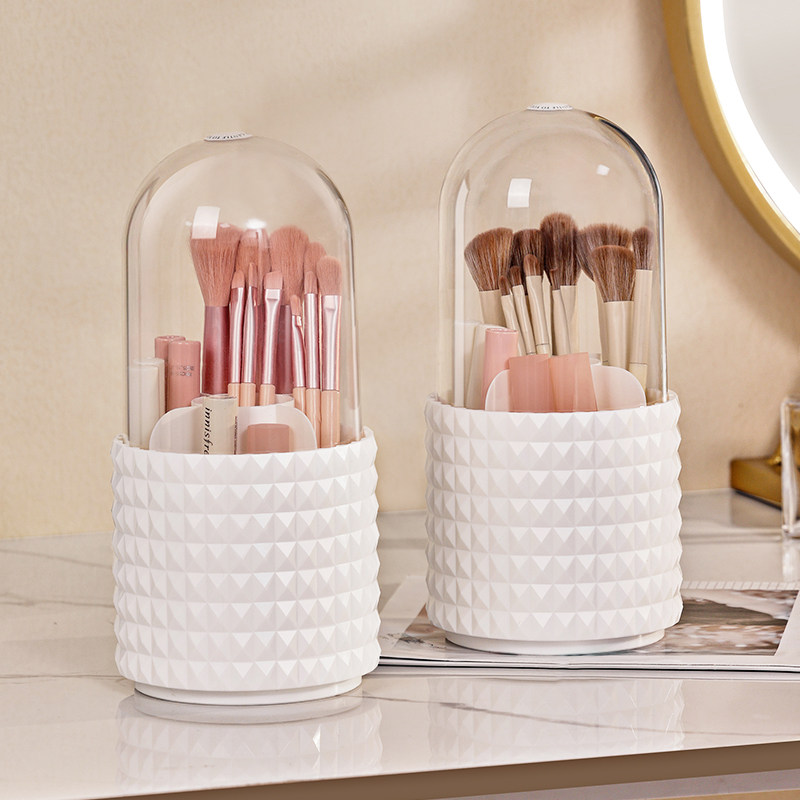 化妆刷收纳筒梳妆台高级感可旋转眉笔刷具化妆品置物架防尘刷子桶,淘宝优惠券,粉丝福利购,淘宝优惠卷