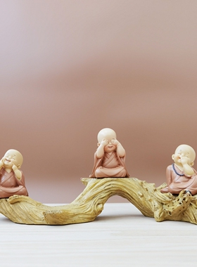 小和尚摆件套装禅意造景