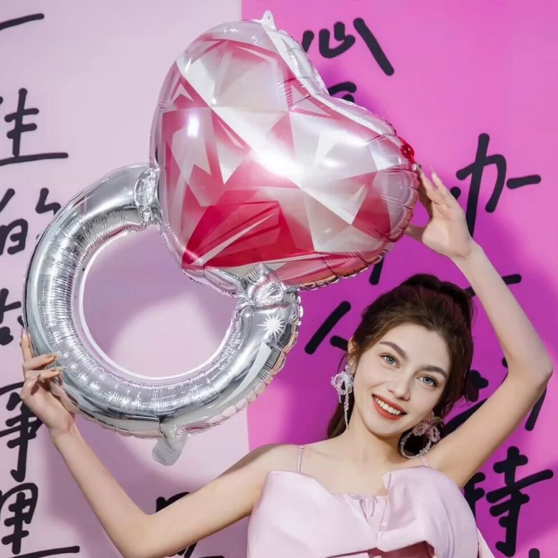 Certificate wedding balloon diamond ring proposal bride dressing gown engagement photo props confession decoration wedding inflatable