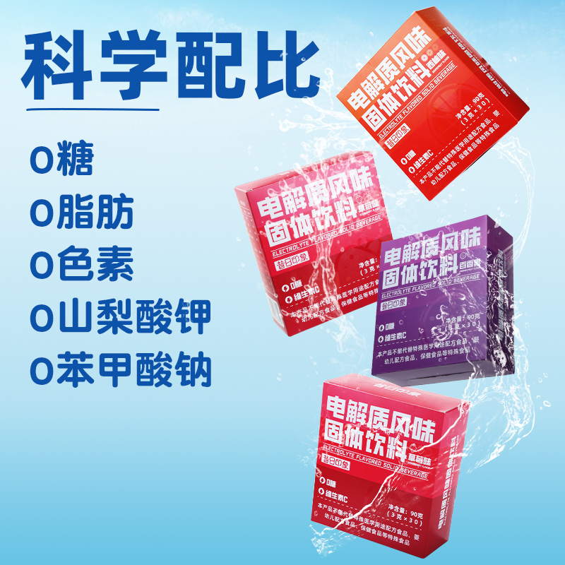 运动电解质水冲剂电解质饮料冲剂0脂肪维生素健身无糖电解质粉 - 图2