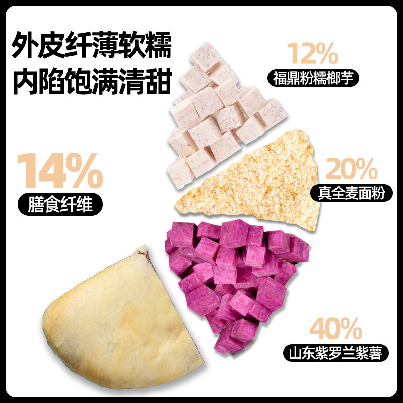 紫薯芋泥饼孕妇早餐减0o健康肥面包 昔日印象传统糕点