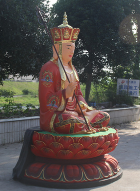 寺庙敦煌彩带背光地藏王菩萨佛像