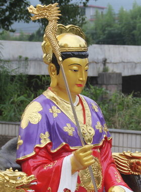 彩绘玻璃钢王母娘娘鎏金寺庙佛像