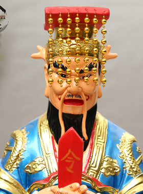 树脂彩绘鎏金东海龙王佛像