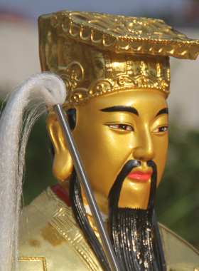 吕洞宾贴金彩绘祖师爷寺庙佛像