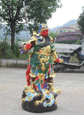 树脂玻璃钢开业招财九龙关公佛像